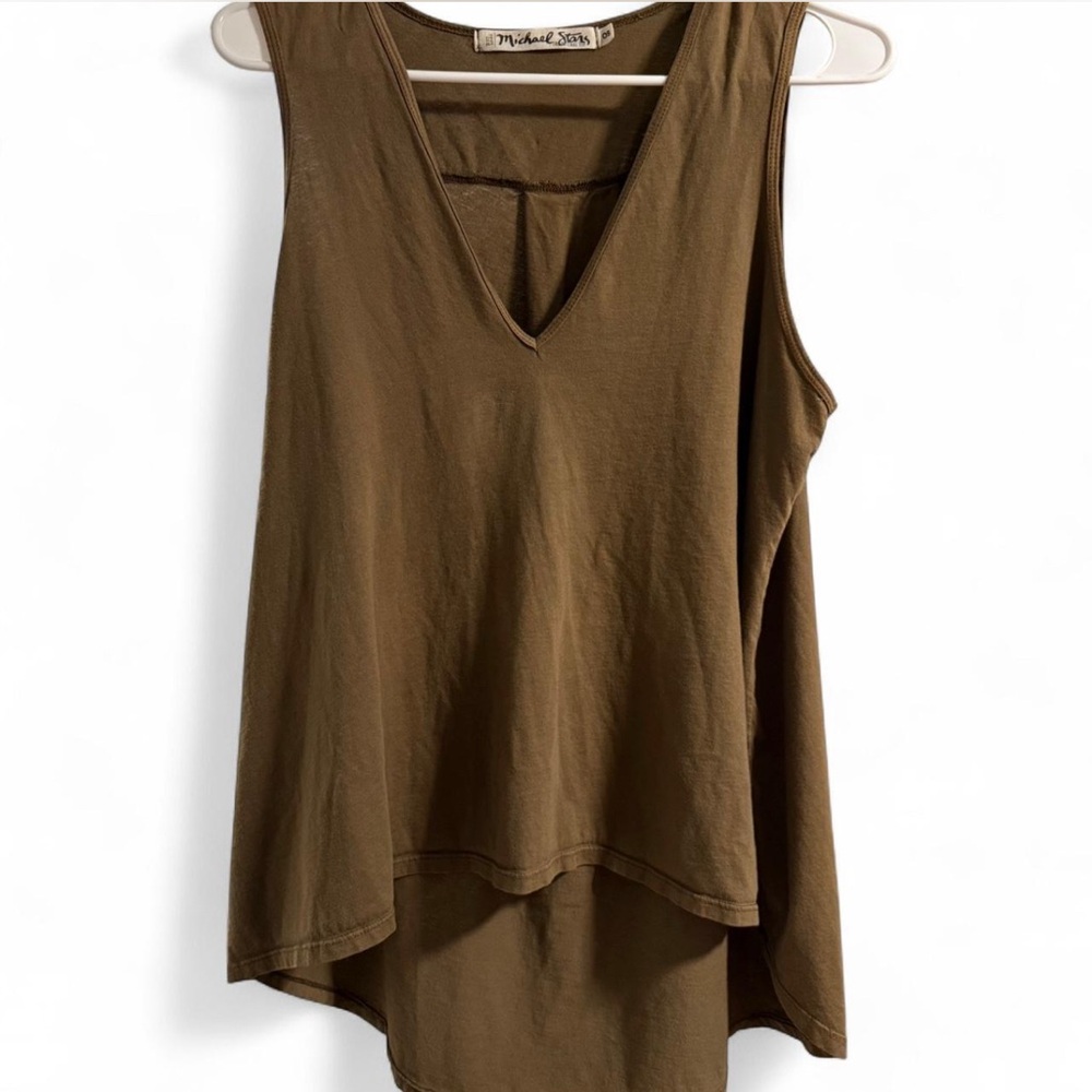Michael Stars Brown V-Neck Tank Top